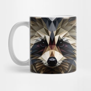 Triangle Raccoon - Abstract polygon animal face staring Mug